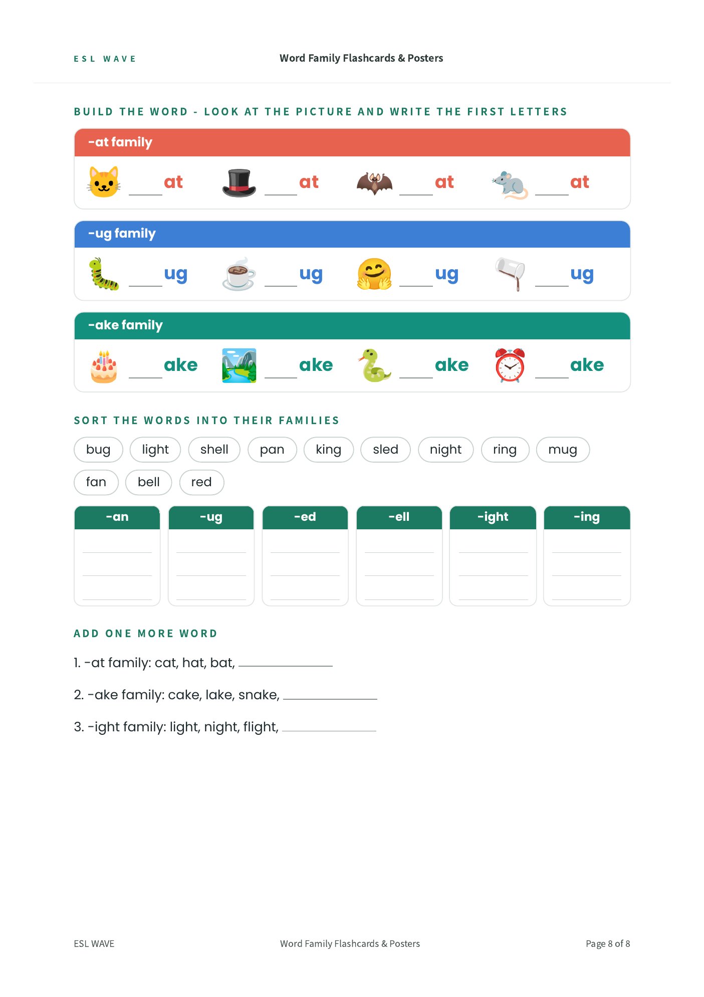 Word Family Flashcards & Posters — page 8 of 8